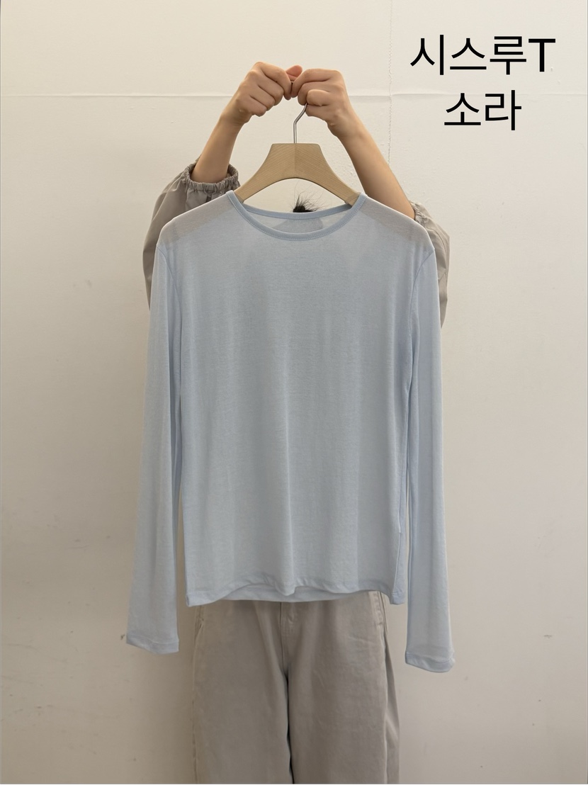 TAUPE韓國代購女裝新款職業26春夏休閑熱賣推薦長袖T恤透明TAUPE長袖T恤圖色1