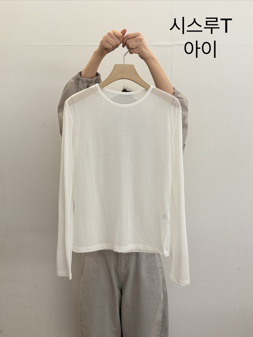 TAUPE韓國代購女裝新款職業26春夏休閑熱賣推薦長袖T恤透明TAUPE長袖T恤圖色2