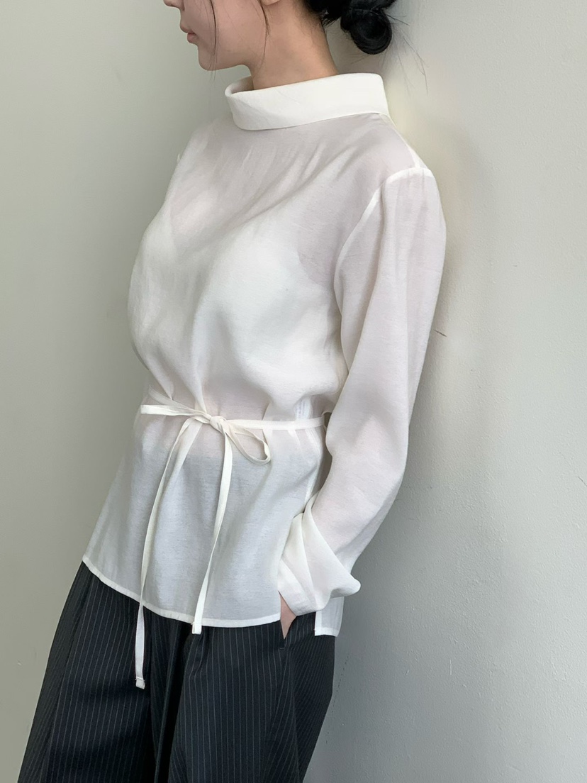 BINUS韓國直郵實拍女士新品人氣時尚襯衫蕾絲衫含腰繩圍巾BINUS襯衫/蕾絲衫