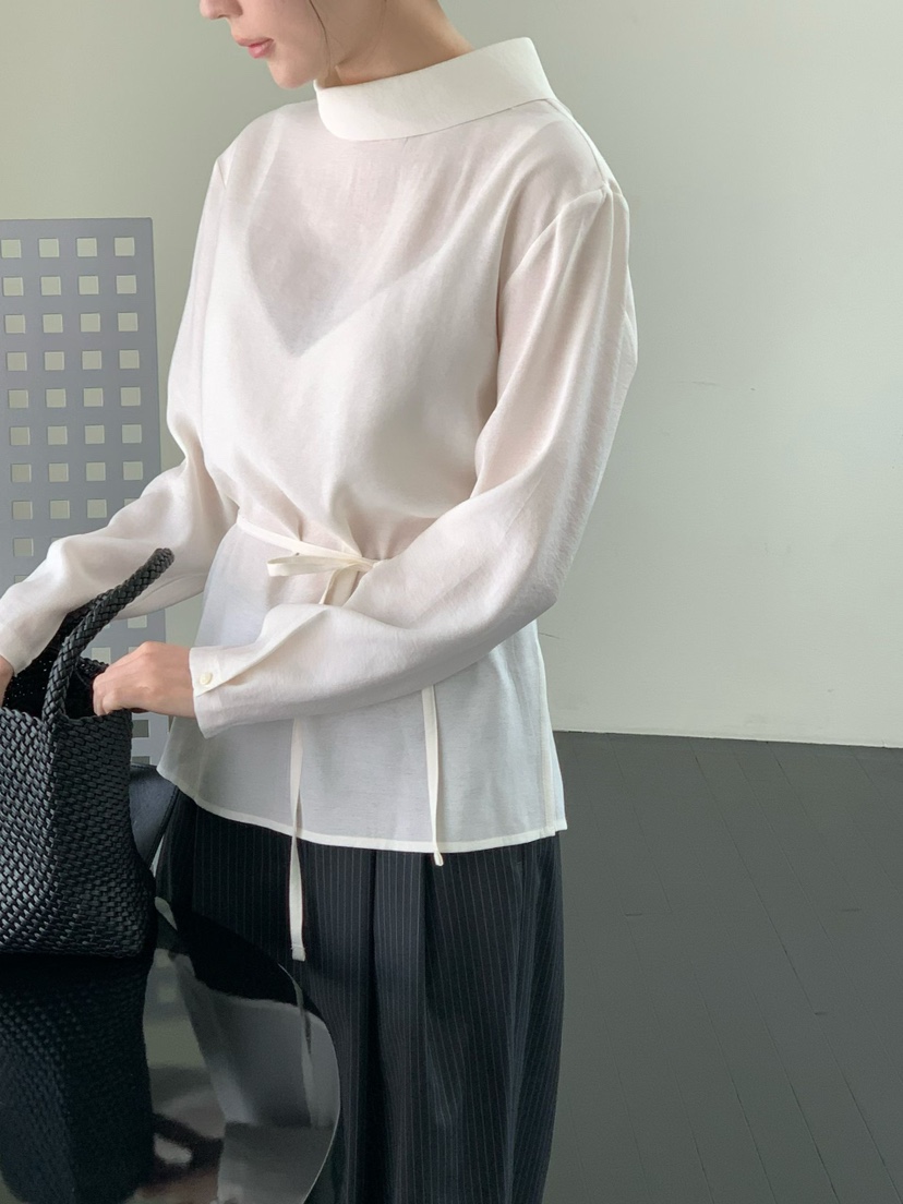 BINUS韓國直郵實拍女士新品人氣時尚襯衫蕾絲衫含腰繩圍巾BINUS襯衫/蕾絲衫