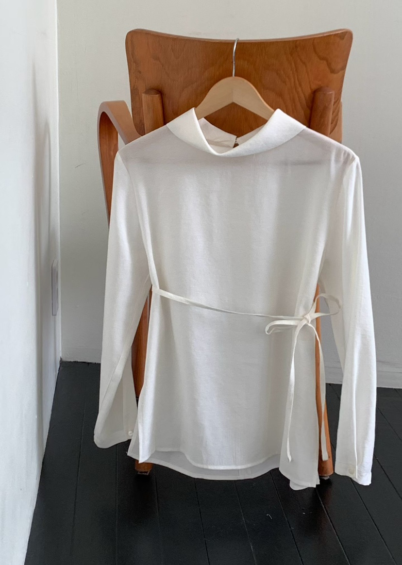 BINUS韓國直郵實拍女士新品人氣時尚襯衫蕾絲衫含腰繩圍巾BINUS襯衫/蕾絲衫圖色1