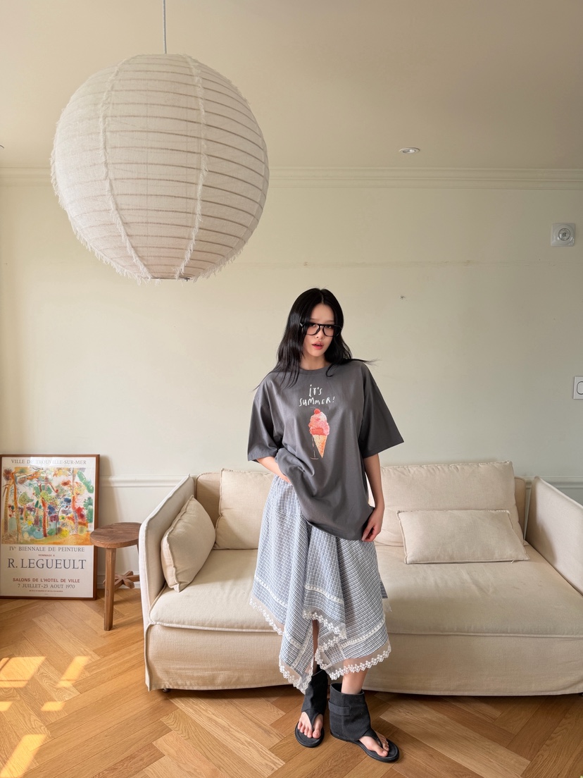 ZITTEN韓國東大門直郵女裝新品熱賣時尚半身裙中短裙格子ZITTEN半身裙/中短裙