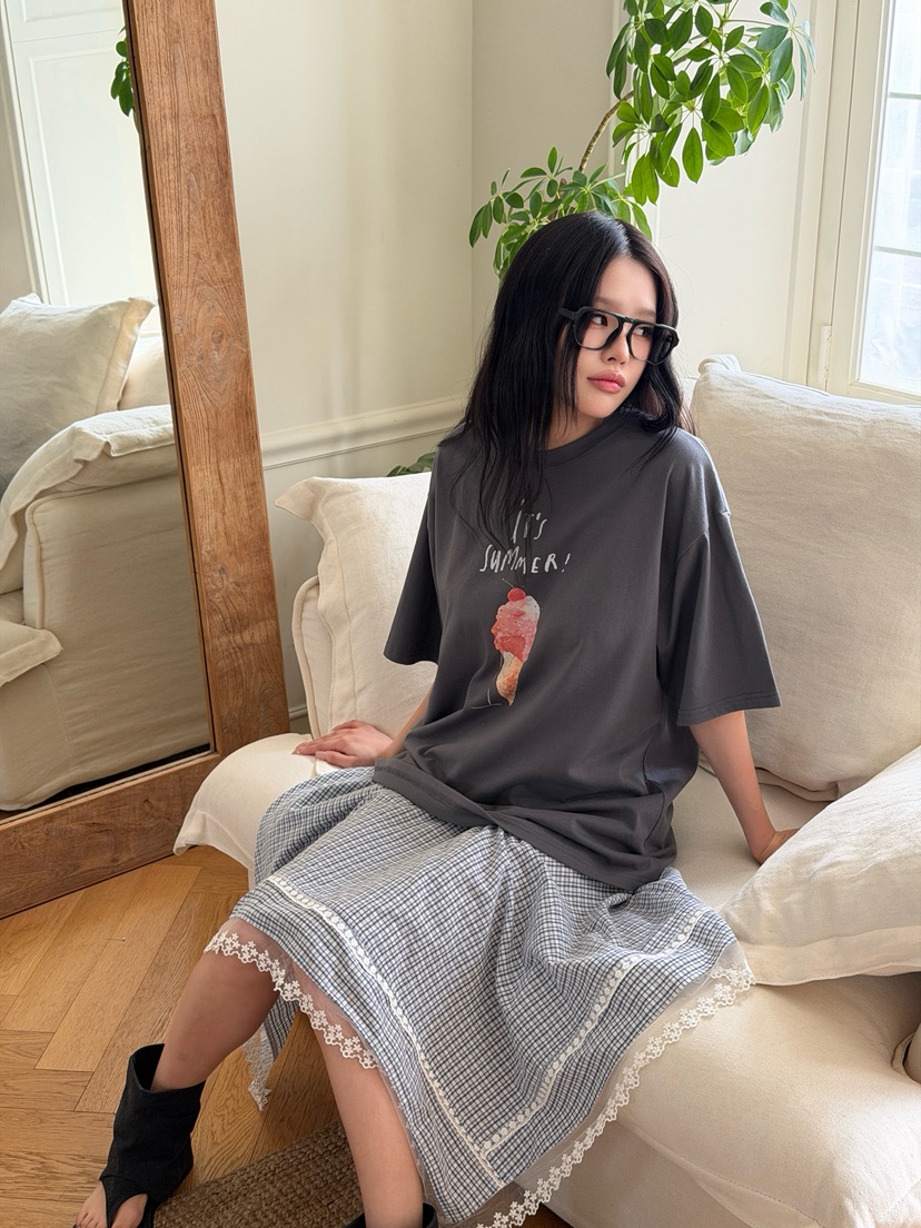 ZITTEN韓國東大門直郵女裝新品熱賣時尚半身裙中短裙格子ZITTEN半身裙/中短裙