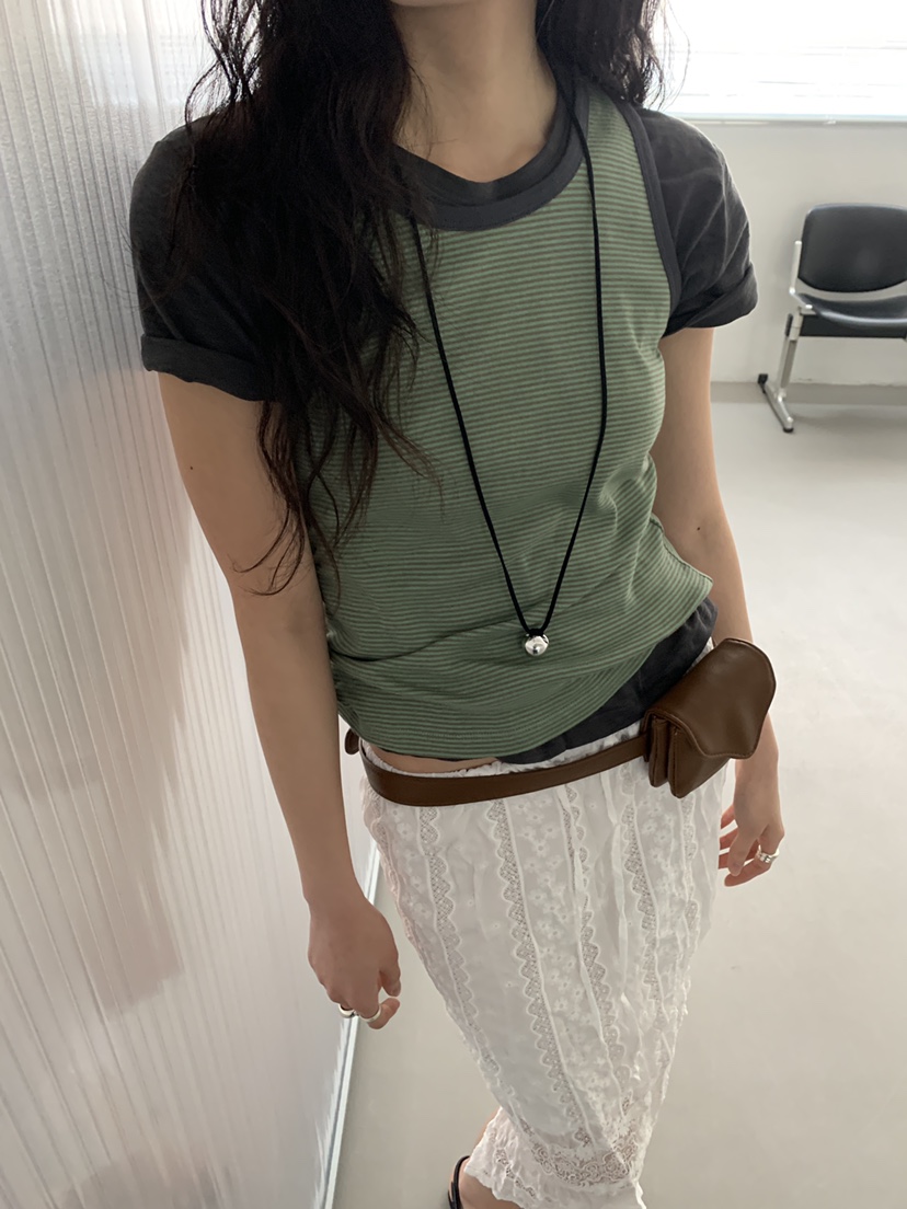 MURMUR韓國東大門代購女士新款時尚熱賣休閑吊帶背心撞色MURMUR吊帶/背心