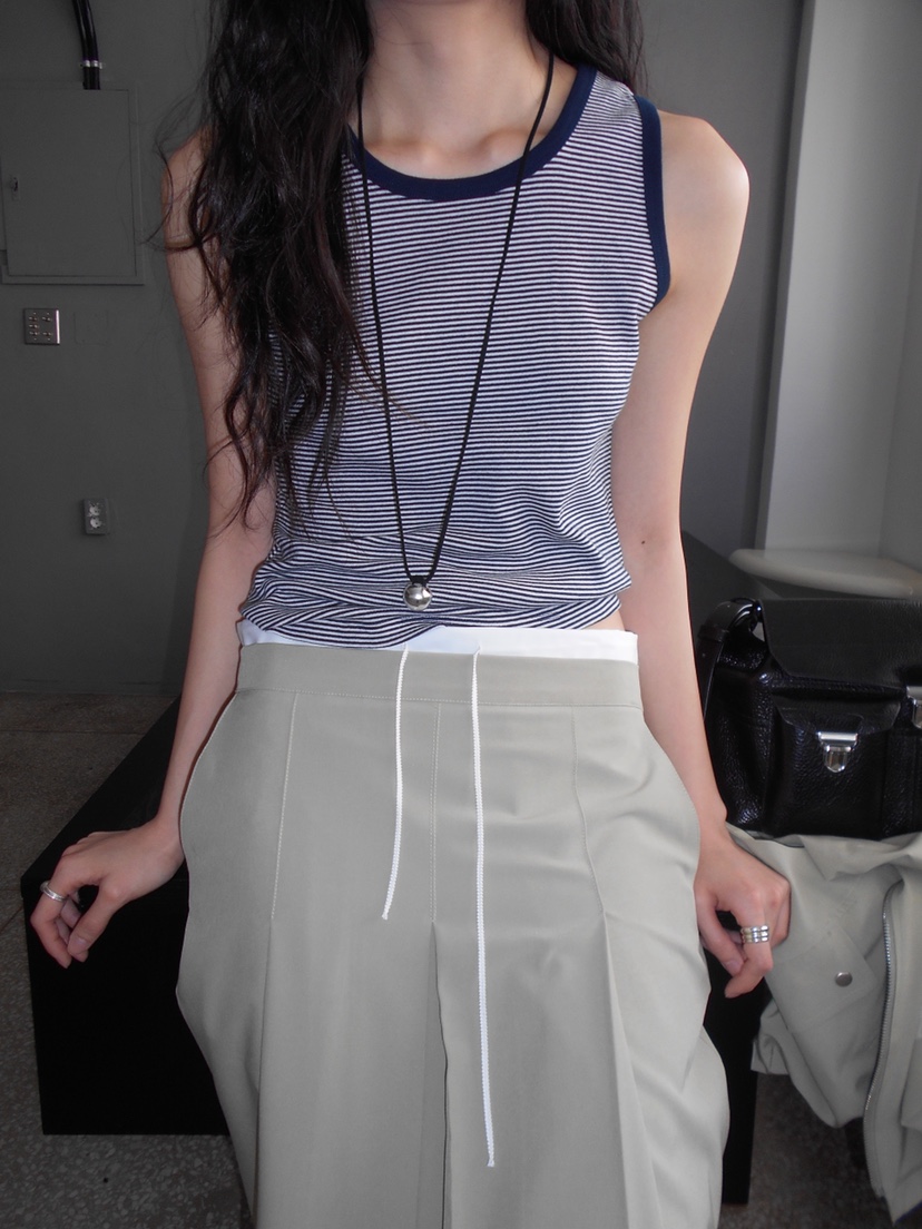 MURMUR韓國東大門代購女士新款時尚熱賣休閑吊帶背心撞色MURMUR吊帶/背心