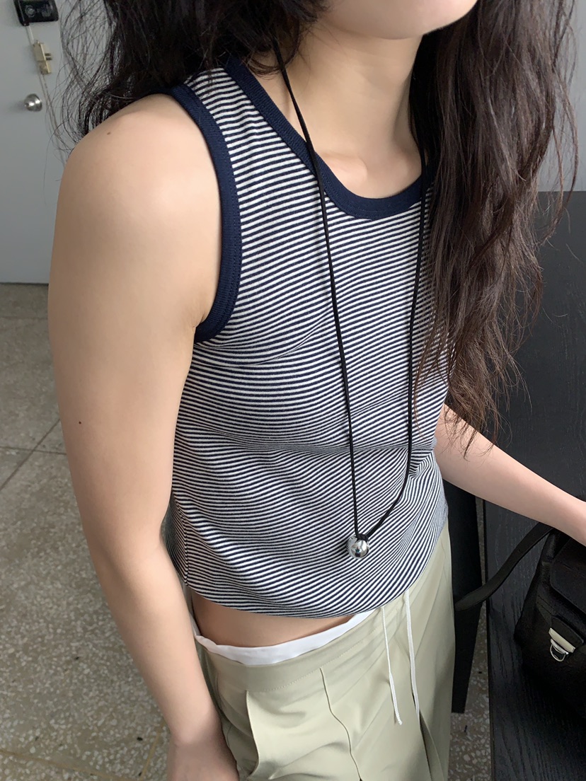 MURMUR韓國東大門代購女士新款時尚熱賣休閑吊帶背心撞色MURMUR吊帶/背心