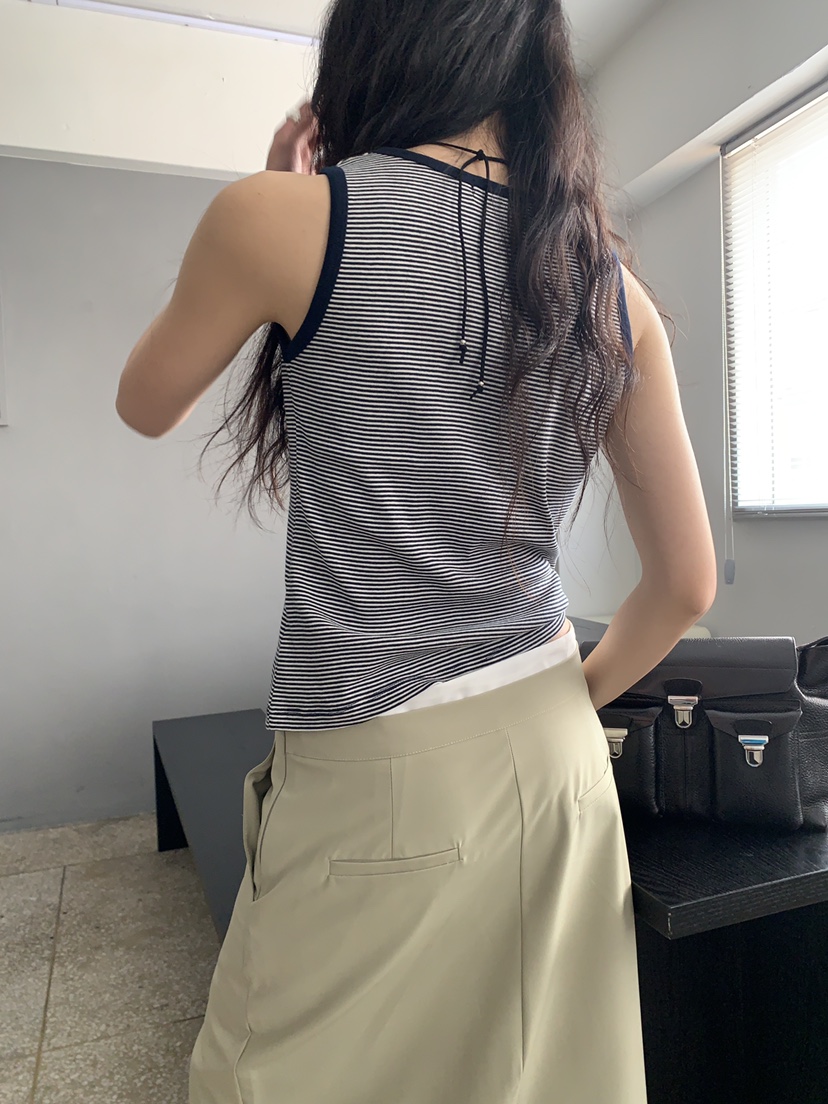 MURMUR韓國東大門代購女士新款時尚熱賣休閑吊帶背心撞色MURMUR吊帶/背心