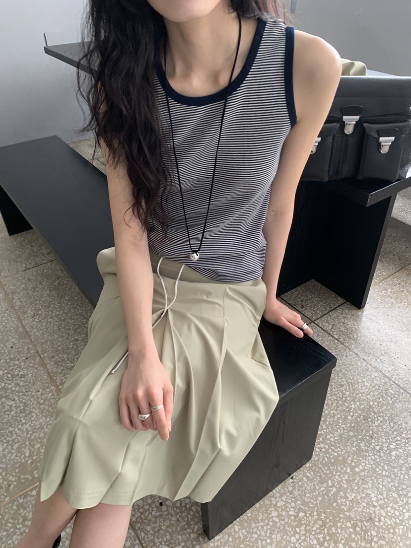 MURMUR韓國東大門代購女士新款時尚熱賣休閑吊帶背心撞色MURMUR吊帶/背心