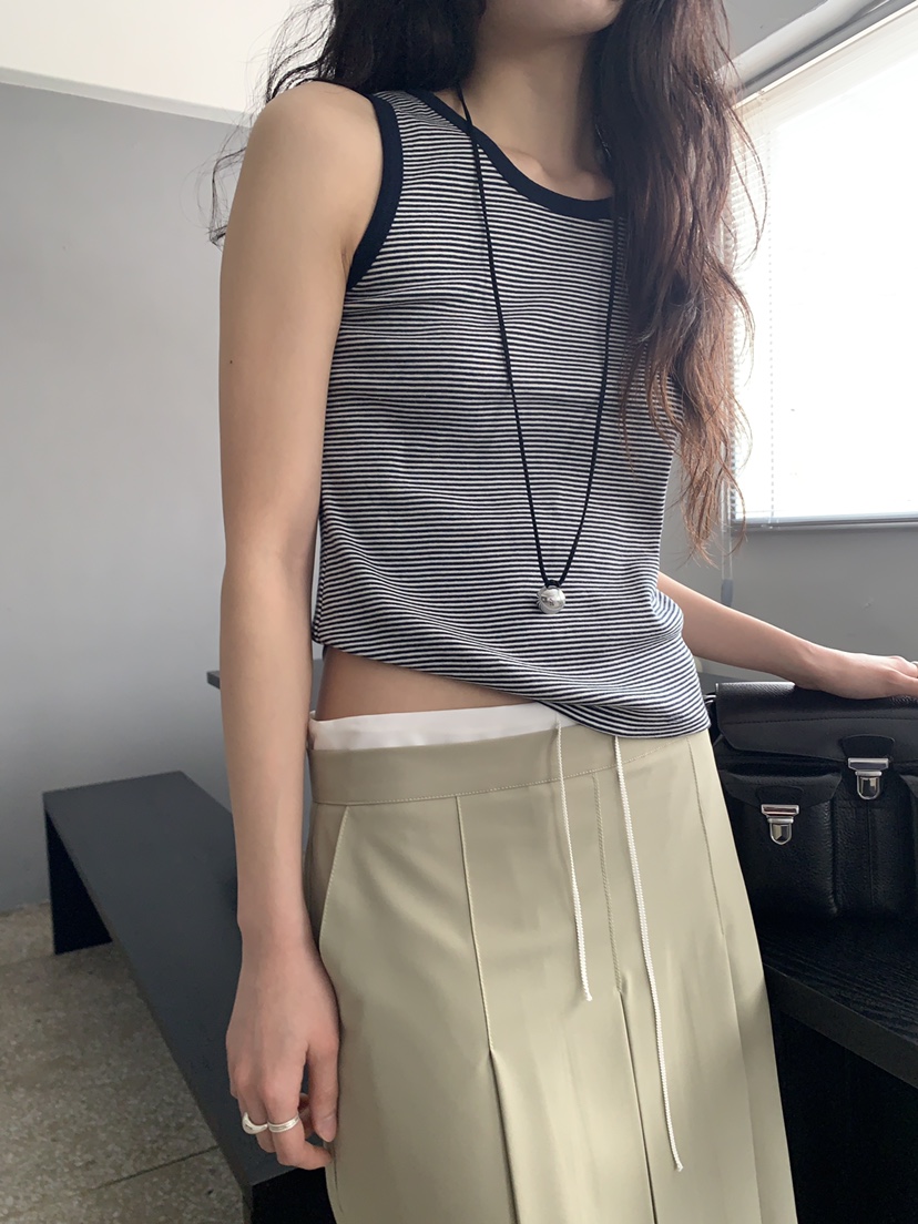 MURMUR韓國東大門代購女士新款時尚熱賣休閑吊帶背心撞色MURMUR吊帶/背心