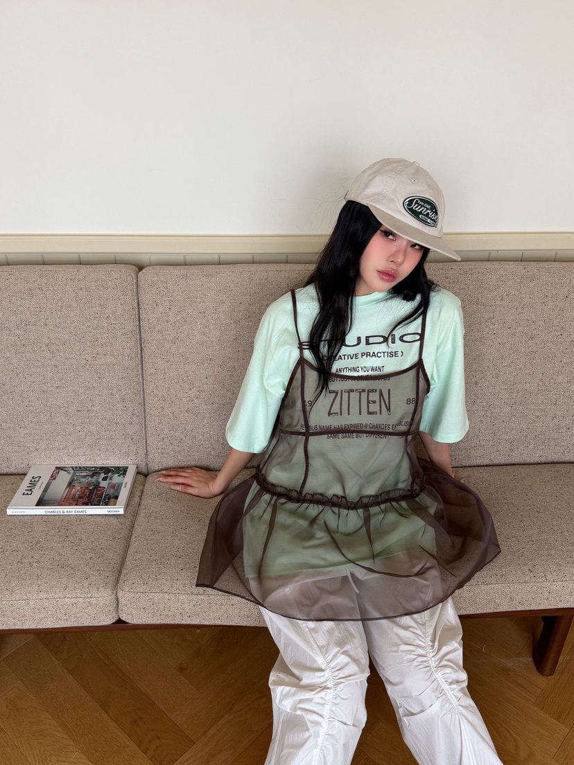 ZITTEN韓國東大門直郵女裝新款26春夏熱賣職業連衣裙歐根紗ZITTEN連衣裙