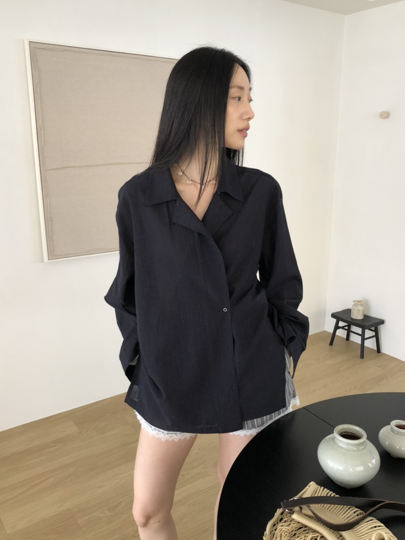 TORRE韓國代購女士新款熱賣26春夏休閑時尚推薦襯衫蕾絲衫TORRE襯衫/蕾絲衫