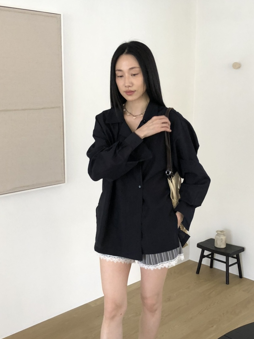 TORRE韓國代購女士新款熱賣26春夏休閑時尚推薦襯衫蕾絲衫TORRE襯衫/蕾絲衫