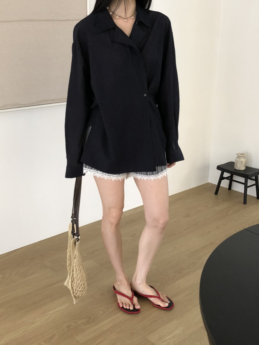 TORRE韓國代購女士新款熱賣26春夏休閑時尚推薦襯衫蕾絲衫TORRE襯衫/蕾絲衫