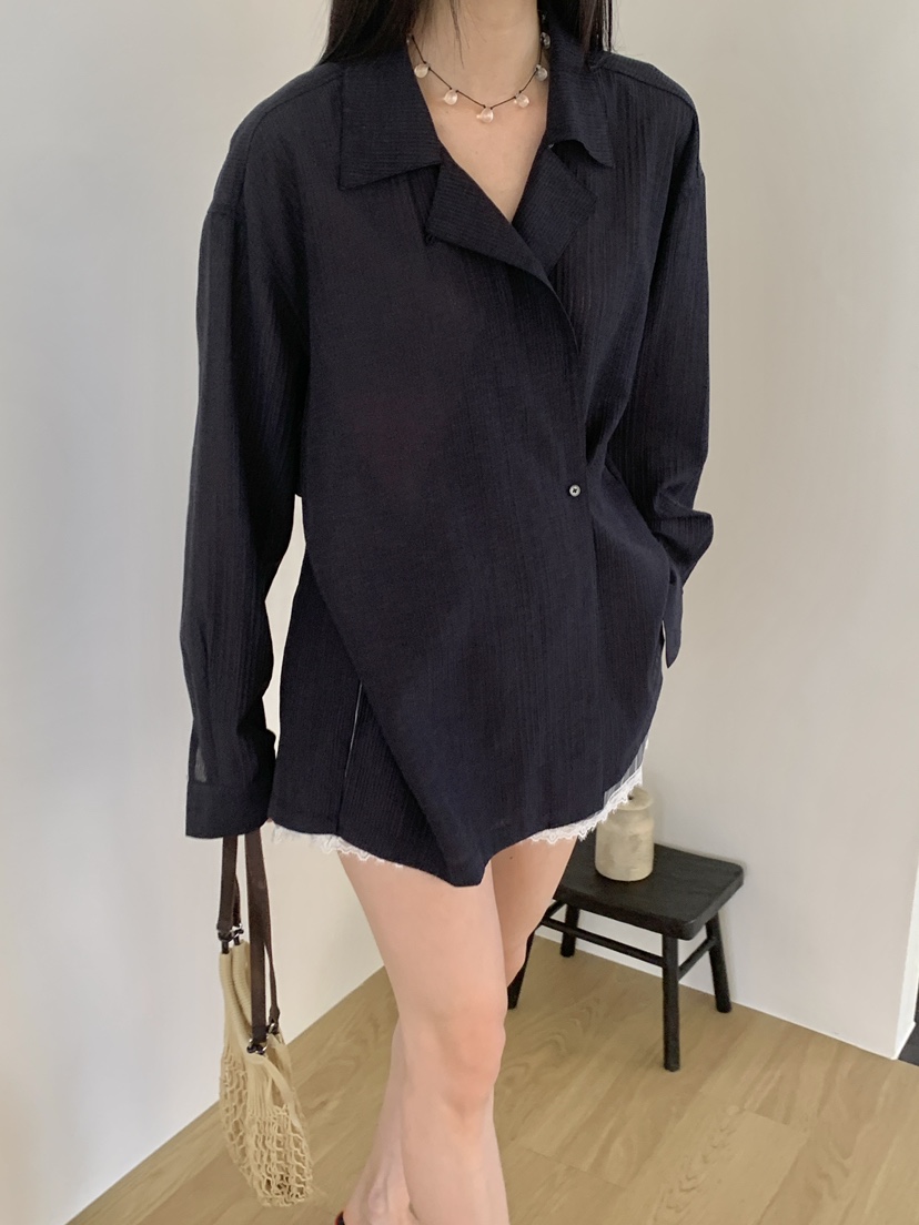 TORRE韓國代購女士新款熱賣26春夏休閑時尚推薦襯衫蕾絲衫TORRE襯衫/蕾絲衫