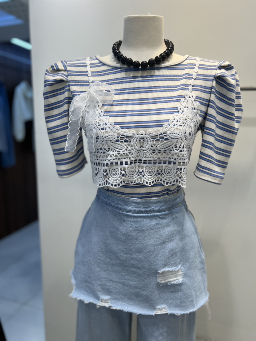 BLUE BANANA韓國東大門直郵女裝新款休閑T恤不含項鏈假兩件BLUE BANANAT恤