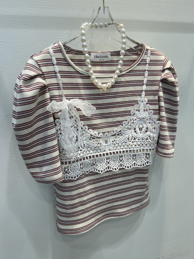 BLUE BANANA韓國東大門直郵女裝新款休閑T恤不含項鏈假兩件BLUE BANANAT恤圖色1