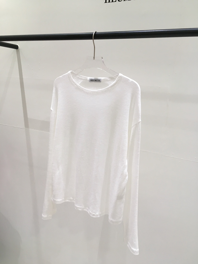 HEUMUTA韓國東大門代購女裝新款推薦休閑時尚長袖T恤亞麻HEUMUTA長袖T恤