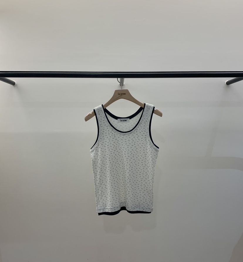 LA CREME韓國代購女士新品職業休閑人氣熱賣吊帶背心花朵LA CREME吊帶/背心圖色1