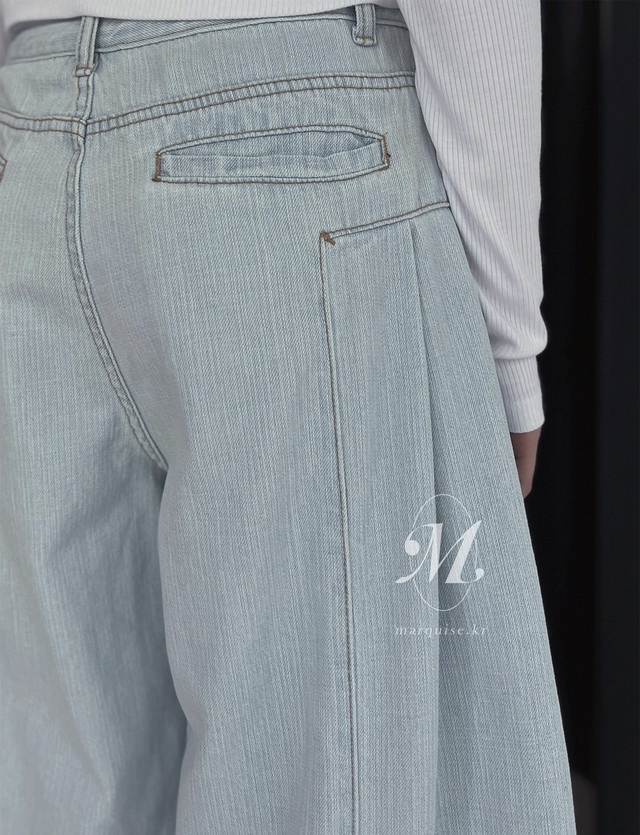 OURWAVE/OUR ROOM韓國代購女士新品職業熱賣牛仔褲闊腿褲Our Wave/Our Room牛仔褲