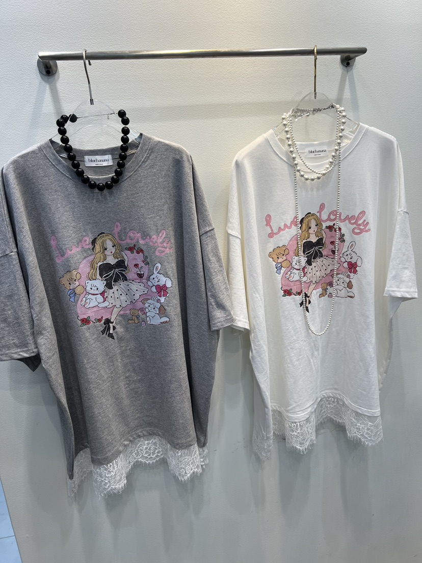 BLUE BANANA韓國直郵實拍女裝新款時尚熱賣休閑T恤不含項鏈BLUE BANANAT恤