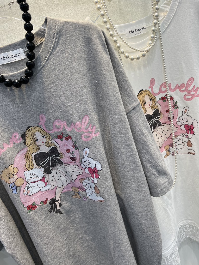 BLUE BANANA韓國直郵實拍女裝新款時尚熱賣休閑T恤不含項鏈BLUE BANANAT恤