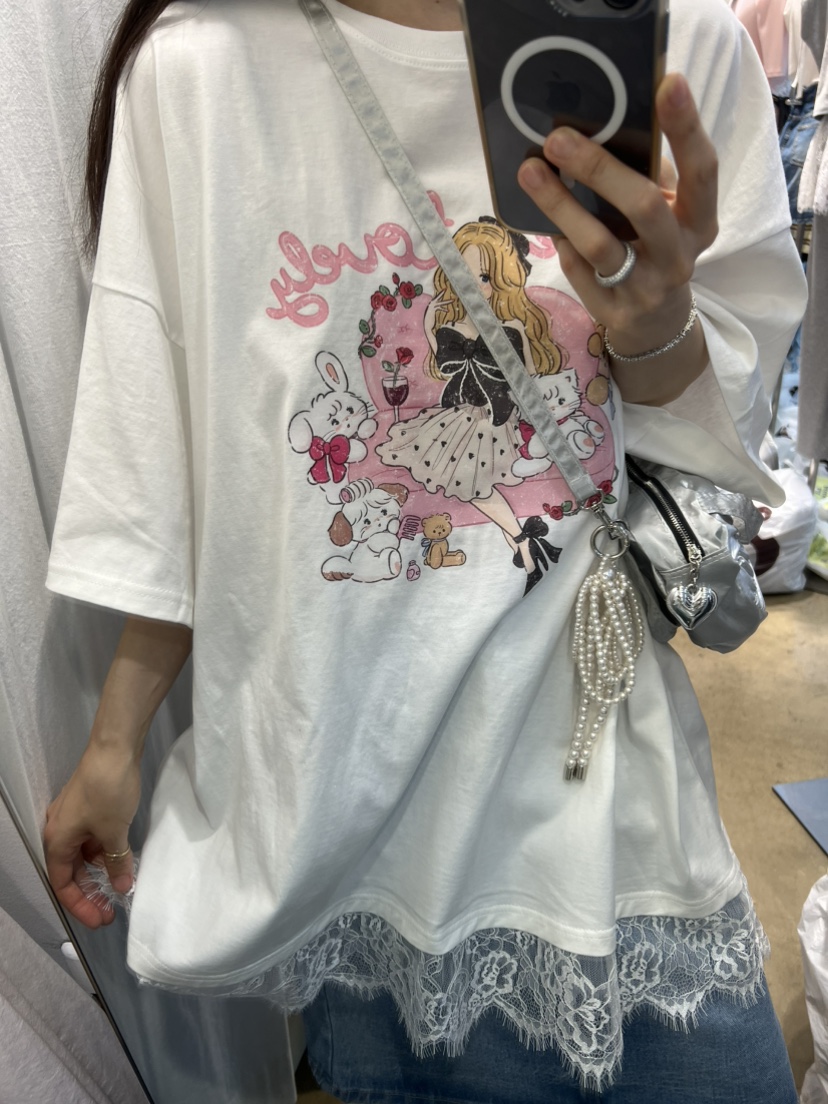 BLUE BANANA韓國直郵實拍女裝新款時尚熱賣休閑T恤不含項鏈BLUE BANANAT恤