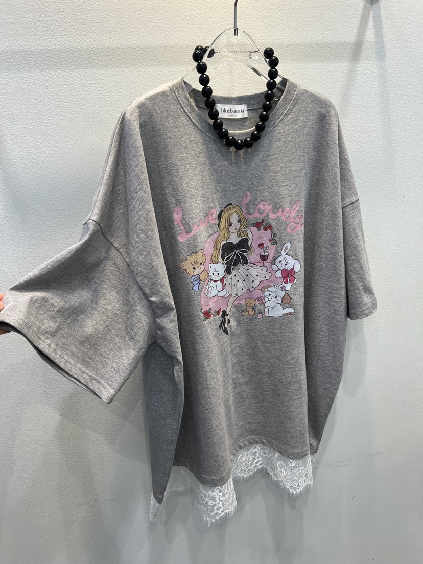 BLUE BANANA韓國直郵實拍女裝新款時尚熱賣休閑T恤不含項鏈BLUE BANANAT恤圖色1