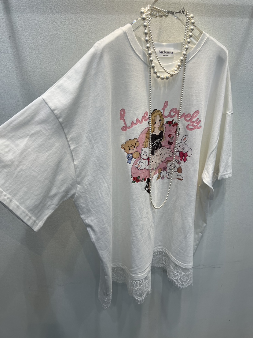 BLUE BANANA韓國直郵實拍女裝新款時尚熱賣休閑T恤不含項鏈BLUE BANANAT恤圖色2