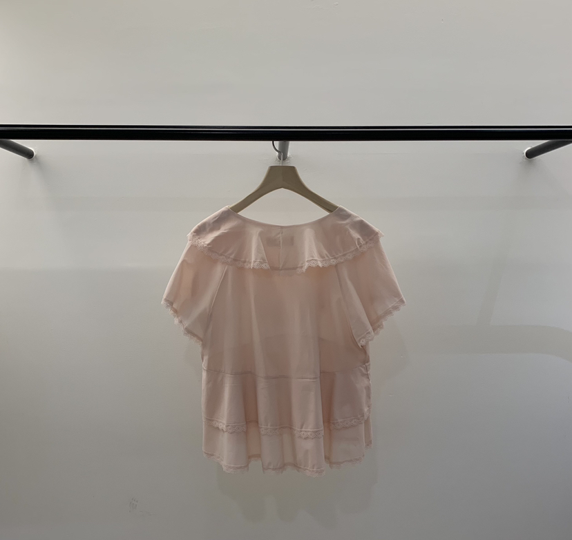 LA CREME韓國直郵實拍女士新品職業人氣26春夏襯衫蕾絲衫LA CREME襯衫/蕾絲衫