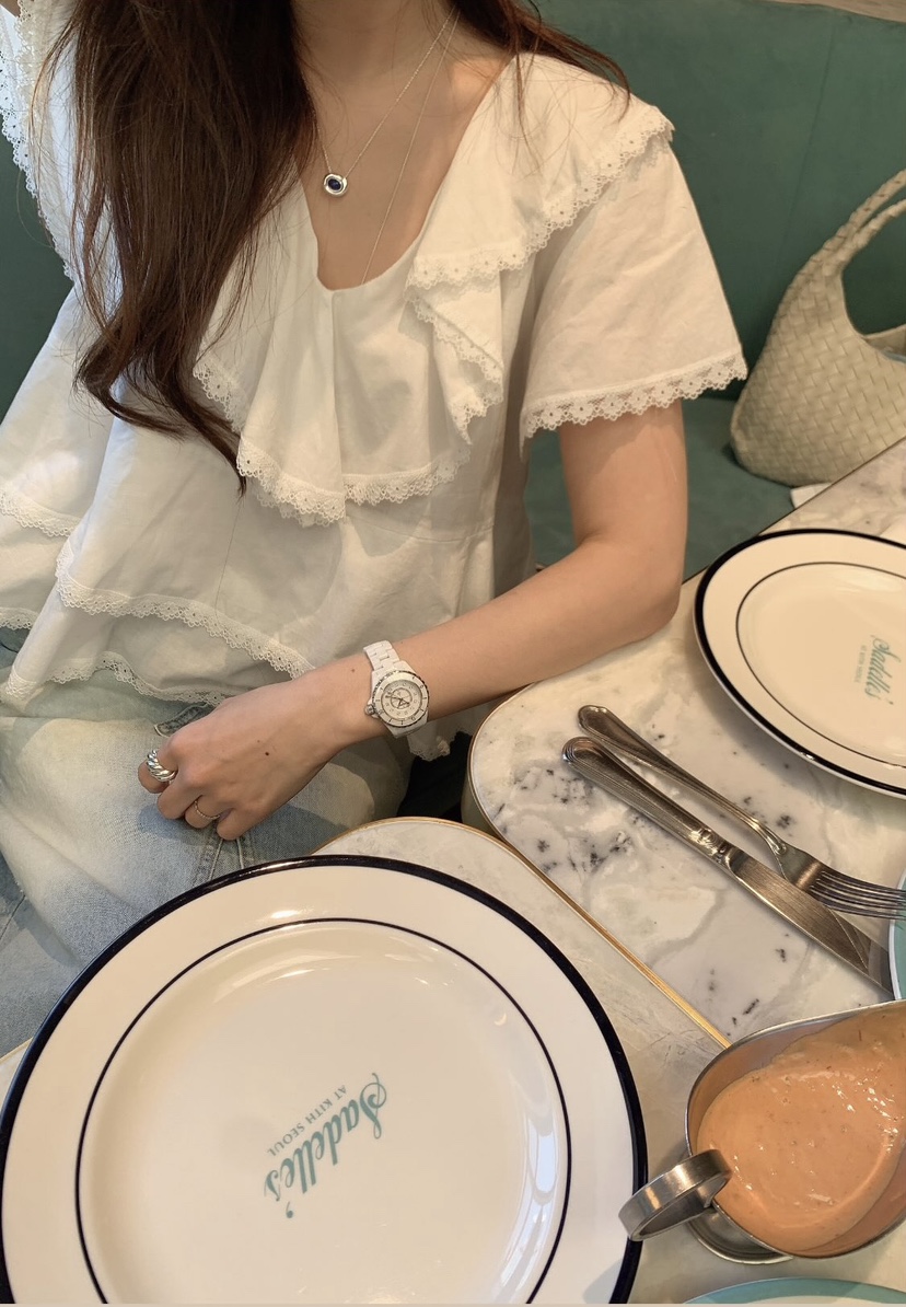 LA CREME韓國直郵實拍女士新品職業人氣26春夏襯衫蕾絲衫LA CREME襯衫/蕾絲衫