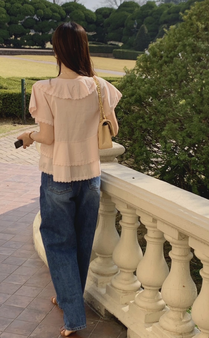 LA CREME韓國直郵實拍女士新品職業人氣26春夏襯衫蕾絲衫LA CREME襯衫/蕾絲衫