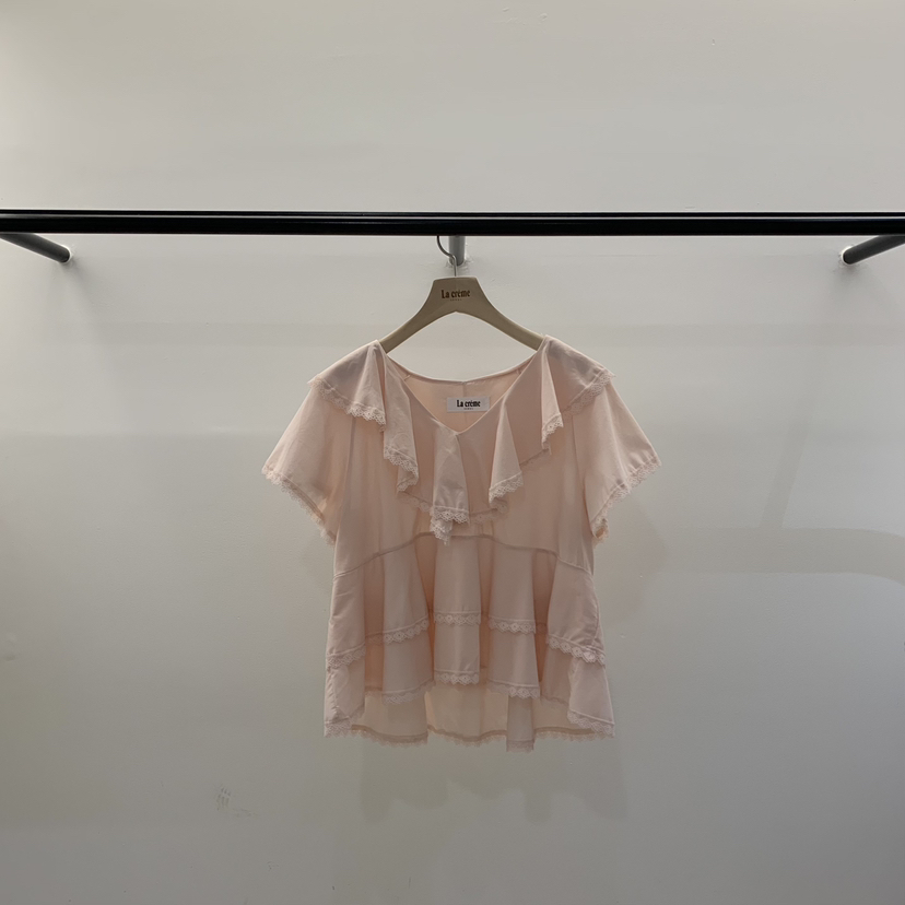 LA CREME韓國直郵實拍女士新品職業人氣26春夏襯衫蕾絲衫LA CREME襯衫/蕾絲衫圖色1