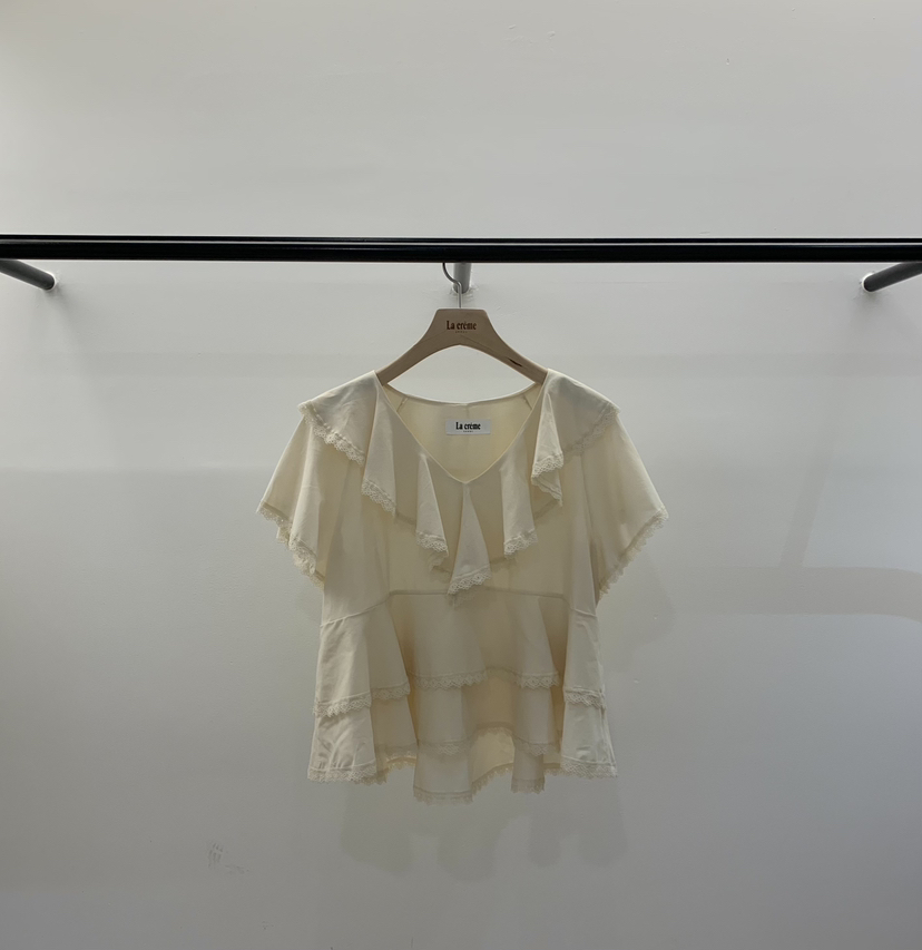 LA CREME韓國直郵實拍女士新品職業人氣26春夏襯衫蕾絲衫LA CREME襯衫/蕾絲衫圖色2