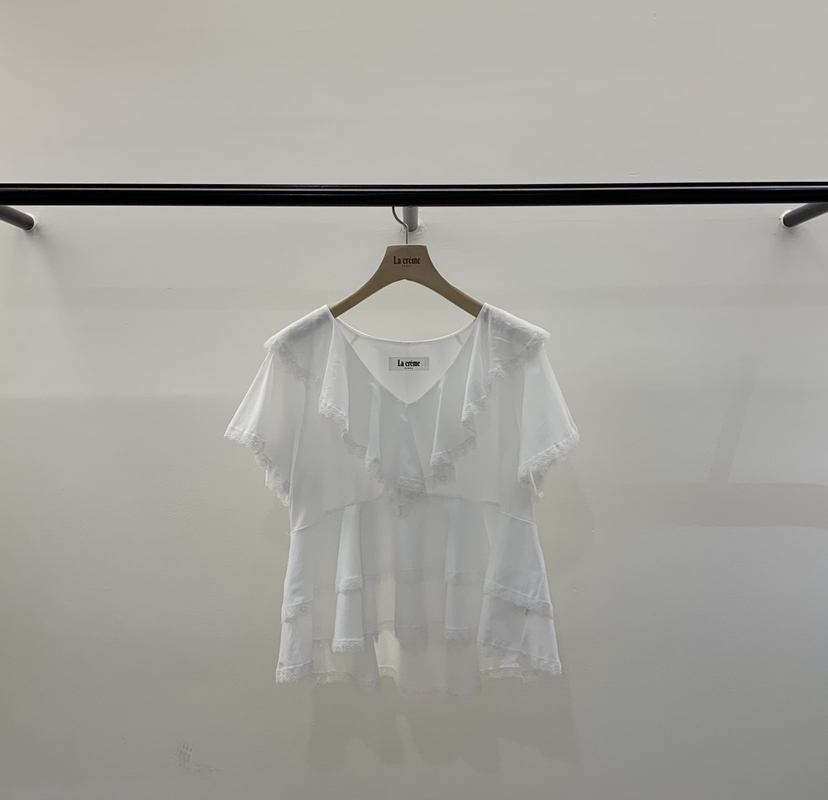 LA CREME韓國直郵實拍女士新品職業人氣26春夏襯衫蕾絲衫LA CREME襯衫/蕾絲衫圖色3