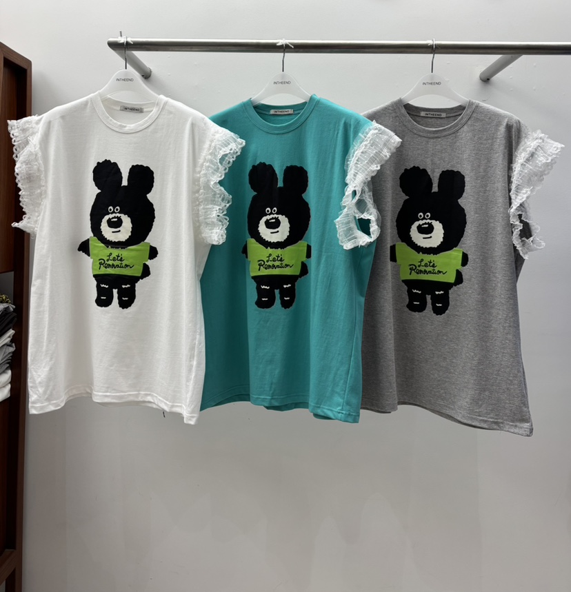 INTHEEND韓國東大門直郵女裝新品人氣時尚推薦休閑T恤蕾絲INTHEENDT恤