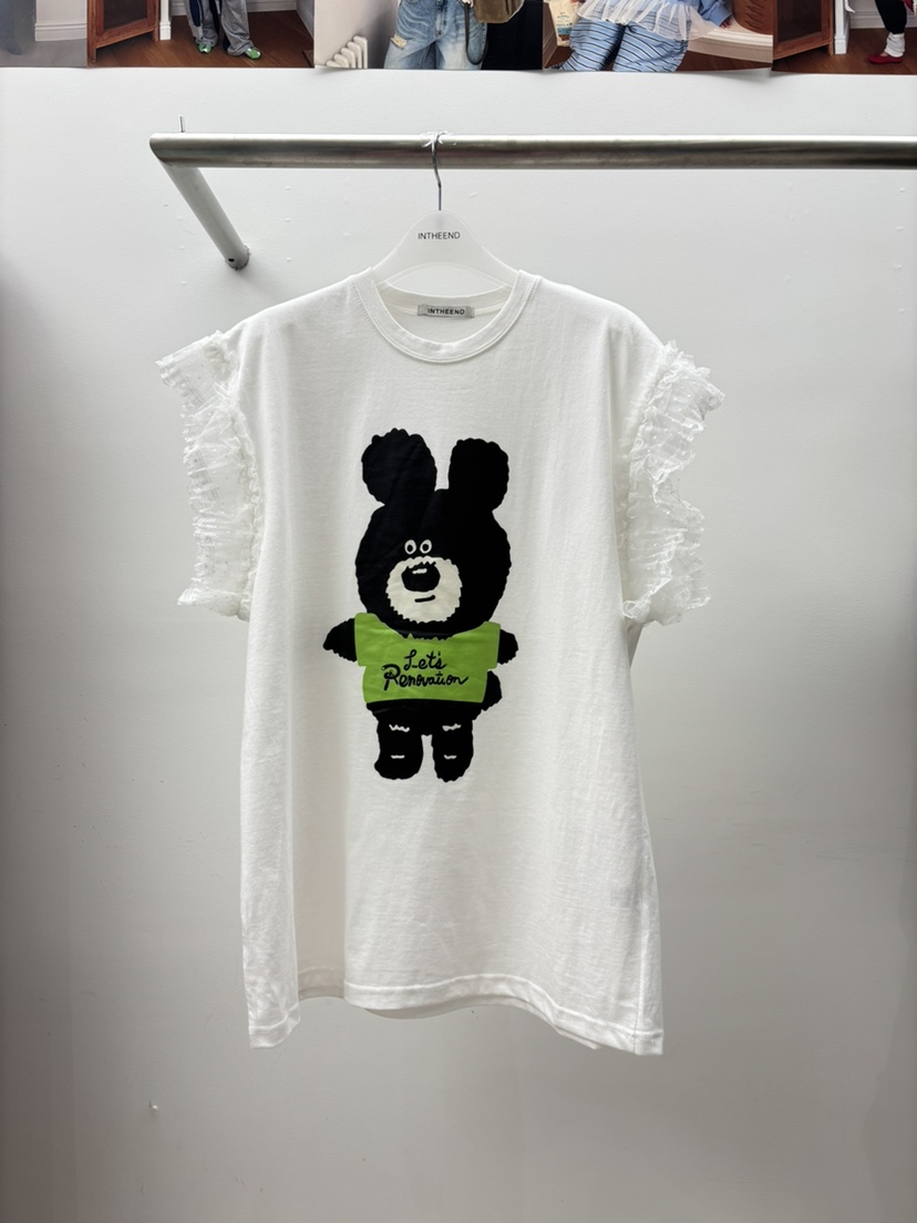 INTHEEND韓國東大門直郵女裝新品人氣時尚推薦休閑T恤蕾絲INTHEENDT恤圖色2