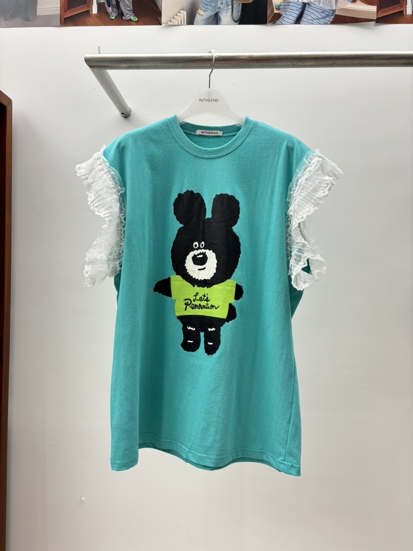 INTHEEND韓國東大門直郵女裝新品人氣時尚推薦休閑T恤蕾絲INTHEENDT恤圖色3