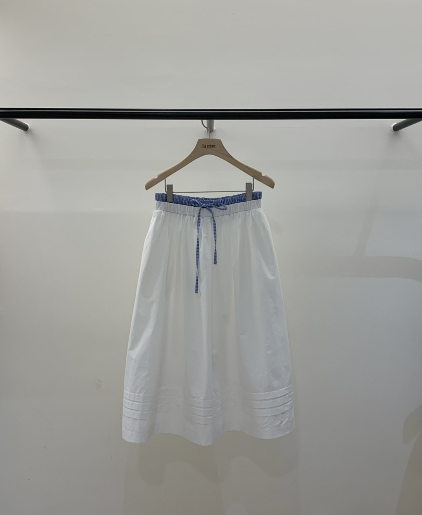 LA CREME韓國東大門直郵女士新款推薦熱賣時尚長裙格紋褶裥LA CREME長裙圖色1