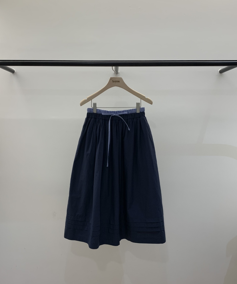 LA CREME韓國東大門直郵女士新款推薦熱賣時尚長裙格紋褶裥LA CREME長裙圖色2