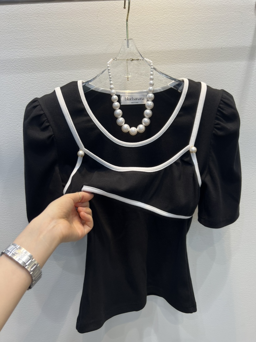 BLUE BANANA韓國代購女裝新款職業時尚T恤不含項鏈假兩件BLUE BANANAT恤圖色1