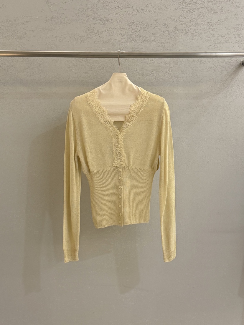 PLAYBUTTON-P韓國代購女士新款推薦人氣職業針織衫蕾絲開衫PLAYBUTTON針織衫圖色2