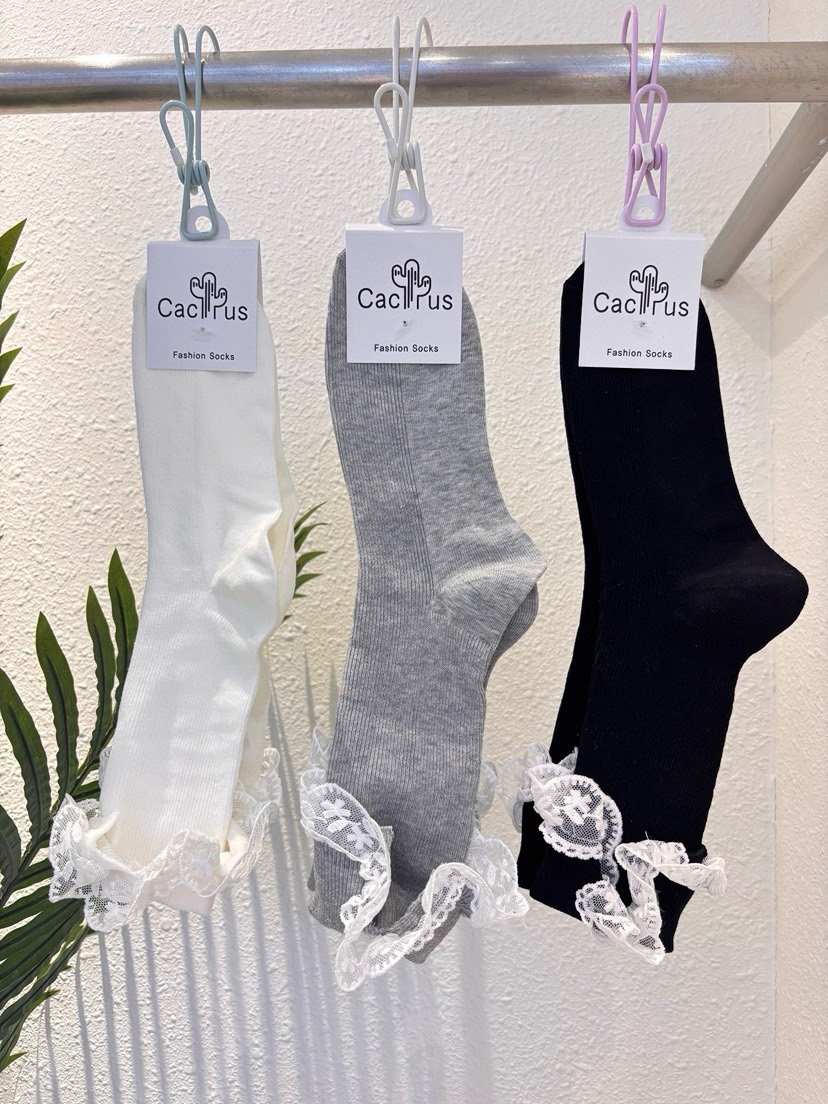 CACTUS-Q韓國直郵實拍女裝新款職業26春夏推薦熱賣襪子蕾絲CACTUS十雙起/可混搭襪子