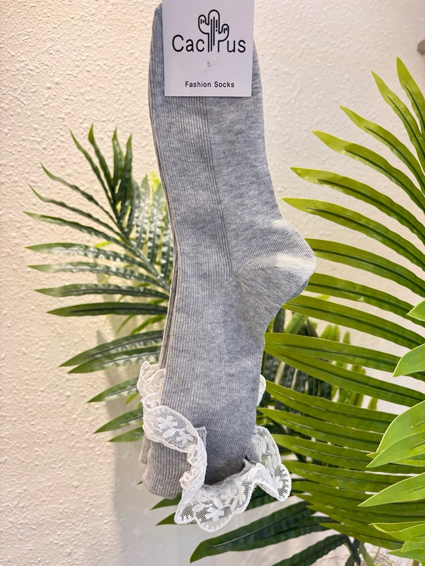 CACTUS-Q韓國直郵實拍女裝新款職業26春夏推薦熱賣襪子蕾絲CACTUS十雙起/可混搭襪子圖色2