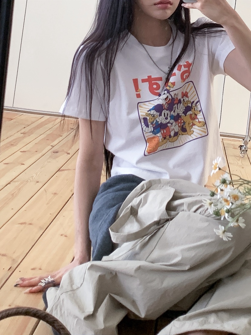 OURWAVE/OUR ROOM韓國東大門直郵女裝新品熱賣T恤男女同款Our Wave/Our RoomT恤