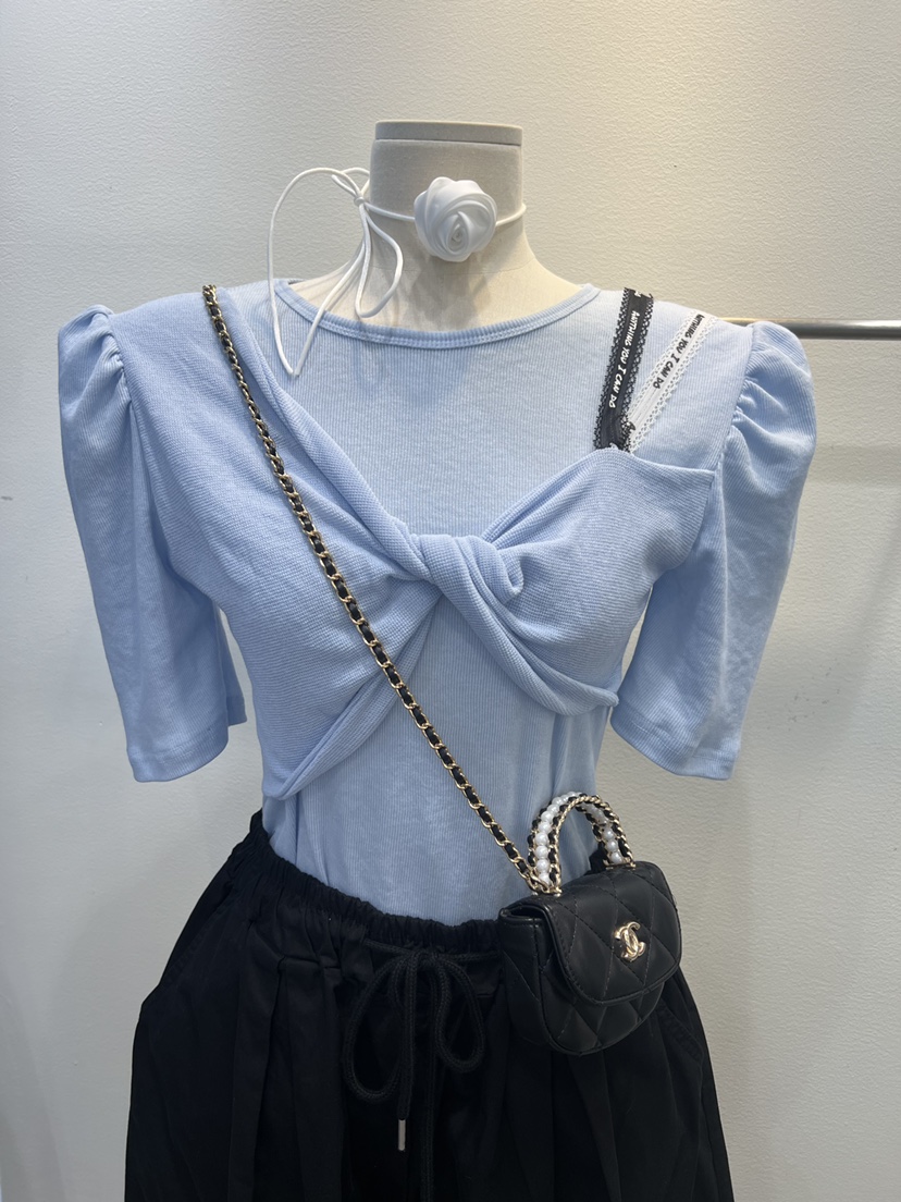 BLUE BANANA韓國東大門代購女裝新款休閑T恤不含項鏈假兩件BLUE BANANAT恤圖色3