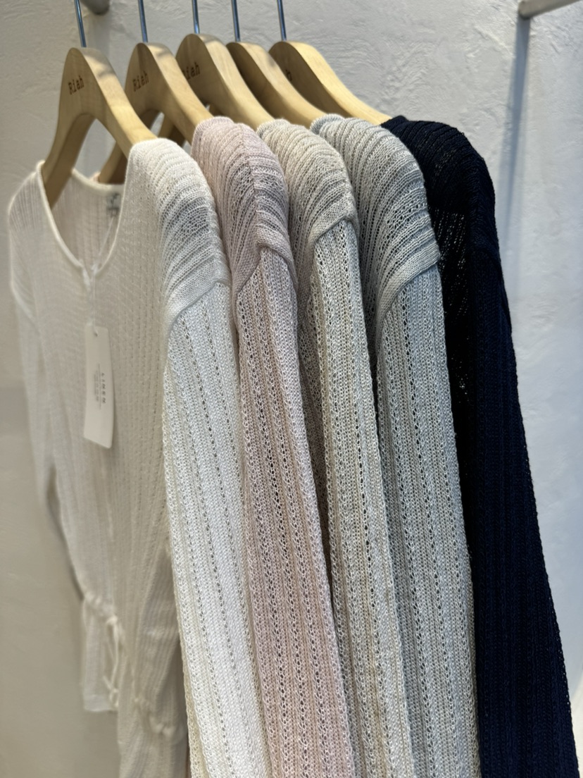 RIAH韓國代購女士新款推薦26春夏休閑熱賣針織衫腰帶亞麻RIAH針織衫