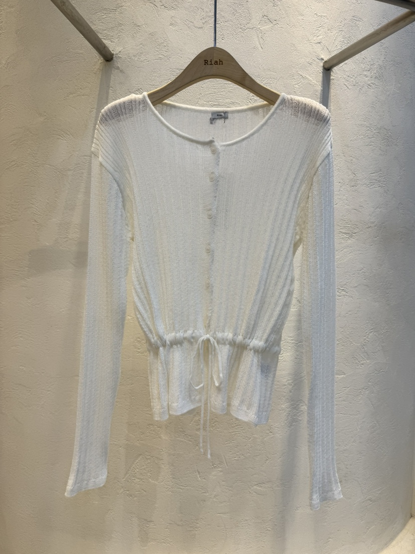 RIAH韓國代購女士新款推薦26春夏休閑熱賣針織衫腰帶亞麻RIAH針織衫圖色1