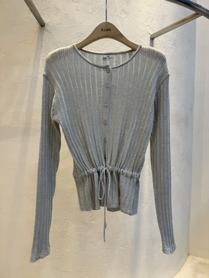 RIAH韓國代購女士新款推薦26春夏休閑熱賣針織衫腰帶亞麻RIAH針織衫圖色3