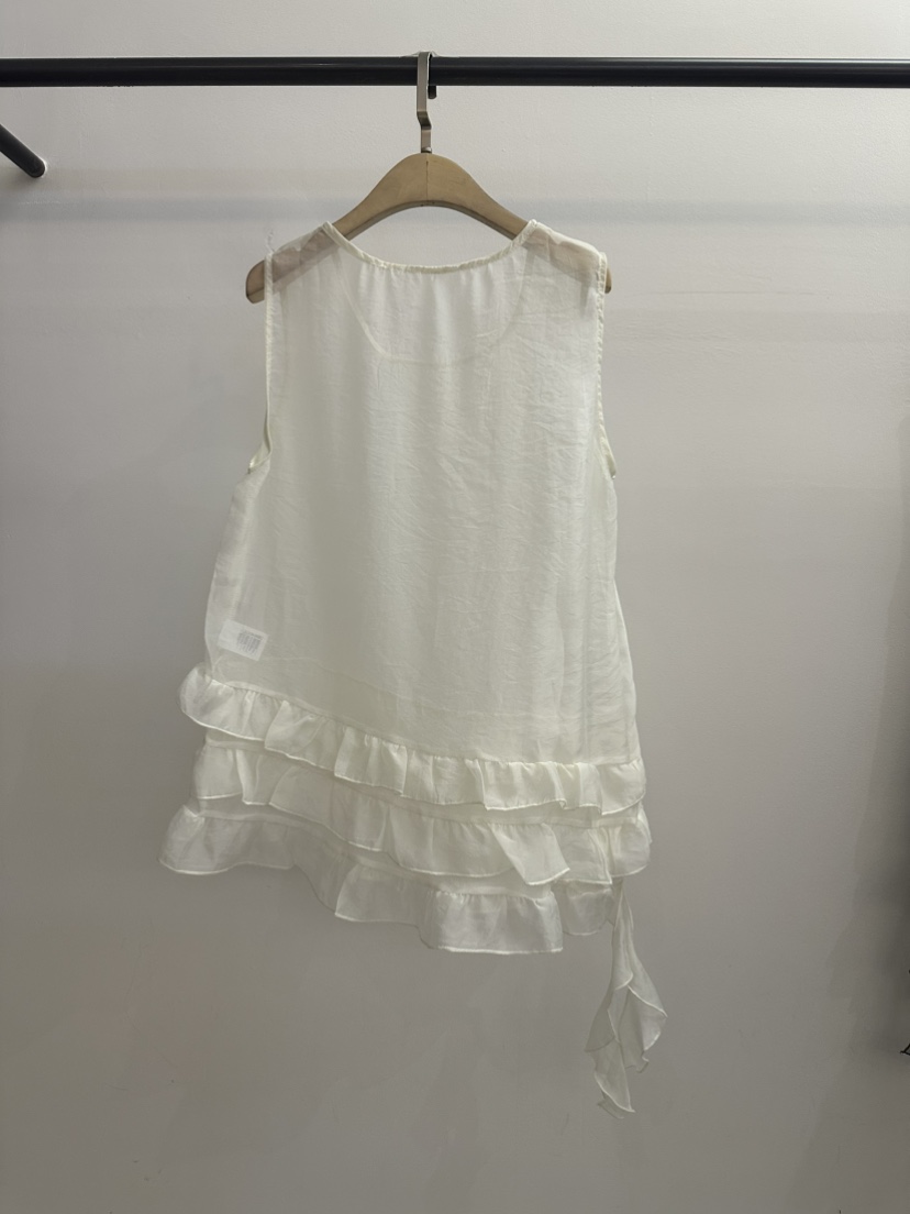 JENNY 1976韓國東大門直郵女士新款熱賣吊帶背心荷葉邊歐根紗JENNY 1976吊帶/背心