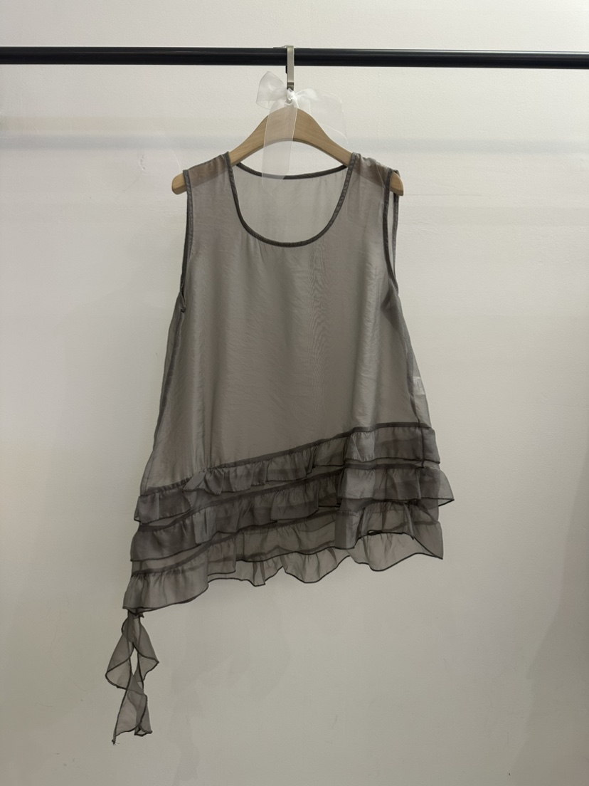 JENNY 1976韓國東大門直郵女士新款熱賣吊帶背心荷葉邊歐根紗JENNY 1976吊帶/背心圖色2